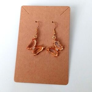 Elegant Orange Butterfly Earrings